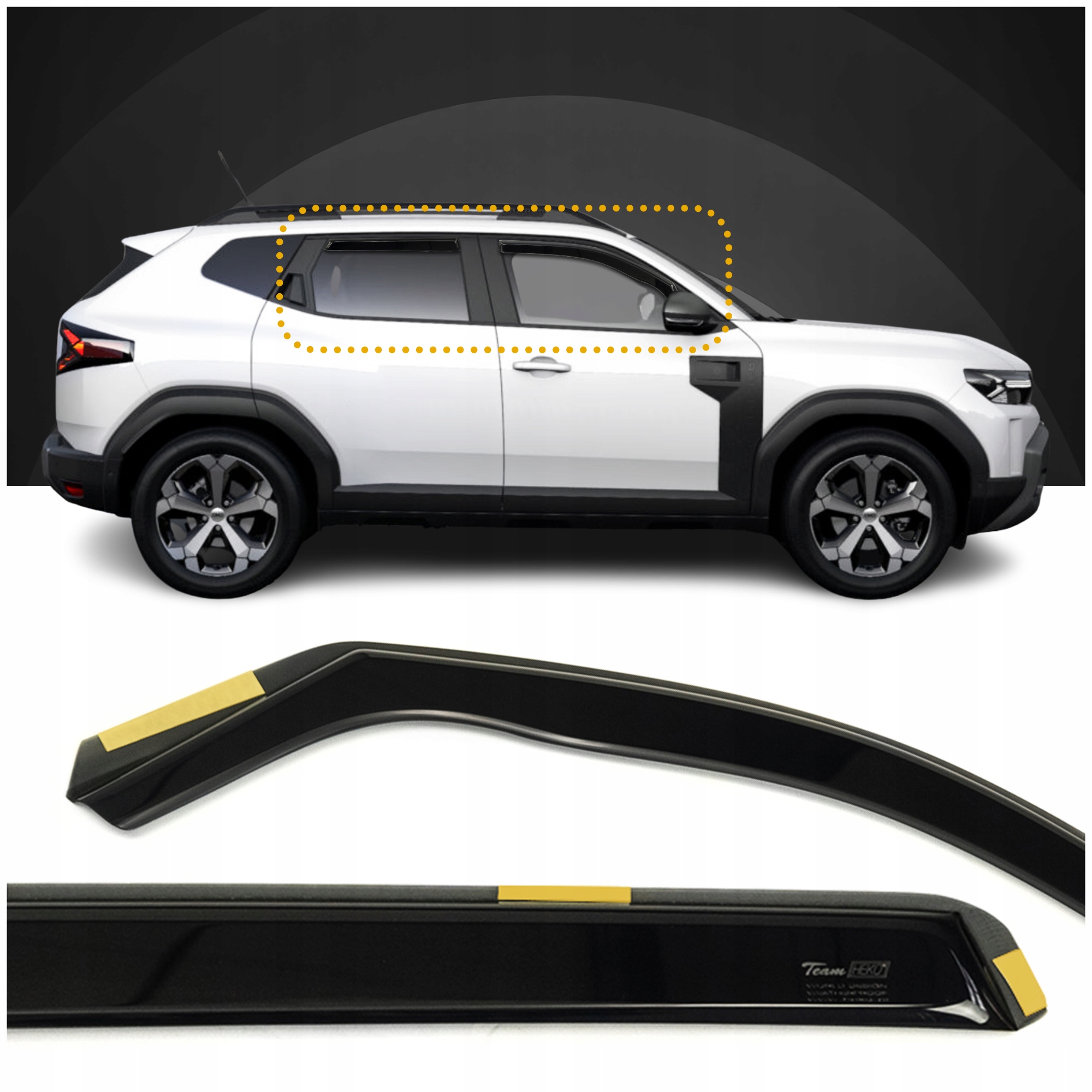 Deflektory bočných okien Heko pre Dacia Duster III 2024- Suv 4 ks