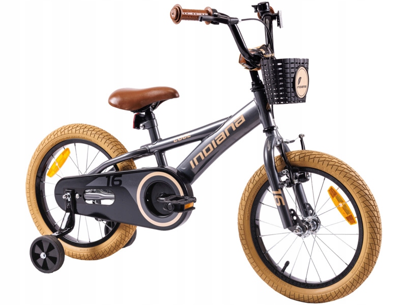 Rower dziecięcy Indiana Cool 16 cali dla chłopca Grafitowy