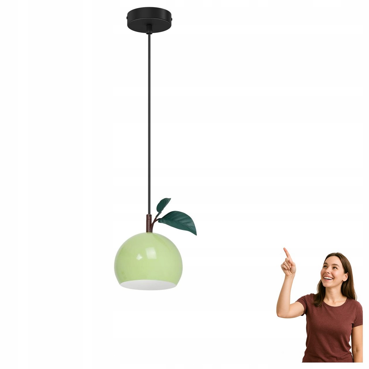 Závěsná lampa zelené jablko s listem Apple 8941 Luminex