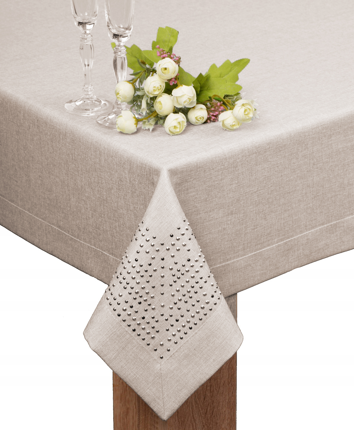 Obrus Plamoodporny Panama Decor Beżowy na wymiar Agmar 140x240