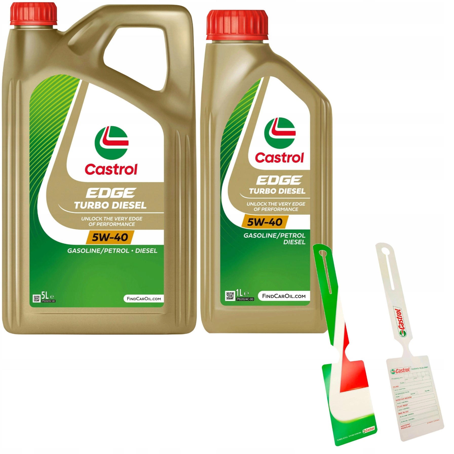 Zestaw Olej Castrol Edge Turbo Diesel 5W40 5L 1L Zawieszka