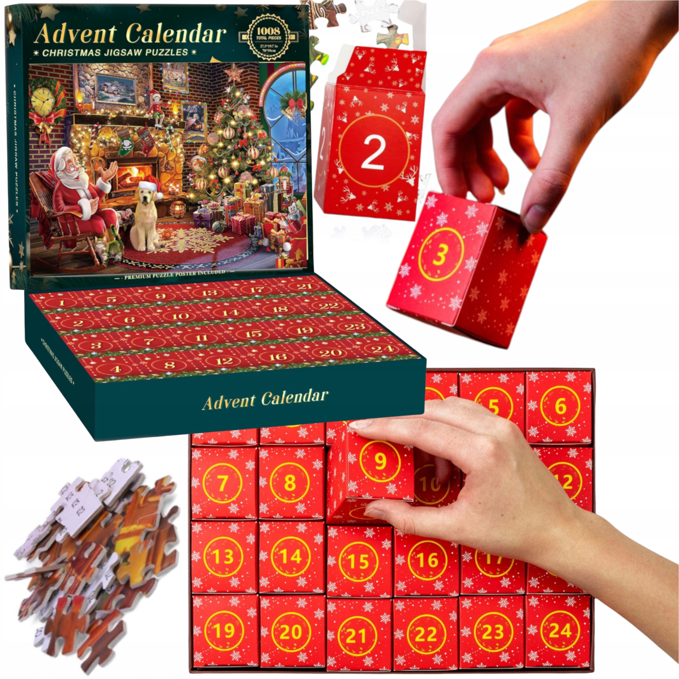 Adventní Kalendář S Puzzle 1008 Kusů 24 Dní Zábavy Dárek