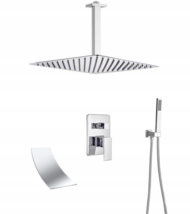 Podomietková Sprchová Súprava Vodopád Chrómová Dažďovka 40 cm