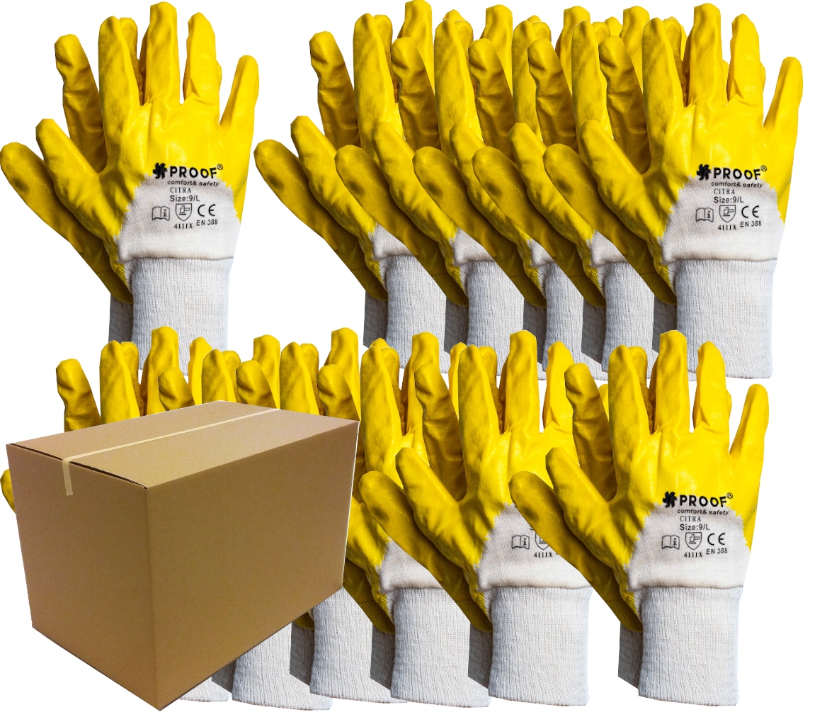 8-240PAR ЖОВТИЙ НІТРИЛ ПОКРИТТЯМ РОБОЧІ РУКАВИЧКИ