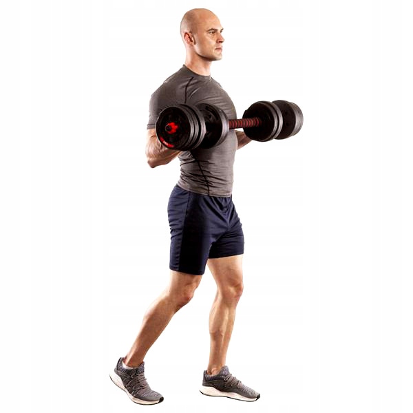 HANTLE REGULOWANE ZESTAW 2x15KG SZTANGA + GRYFY Długość całkowita 47 cm