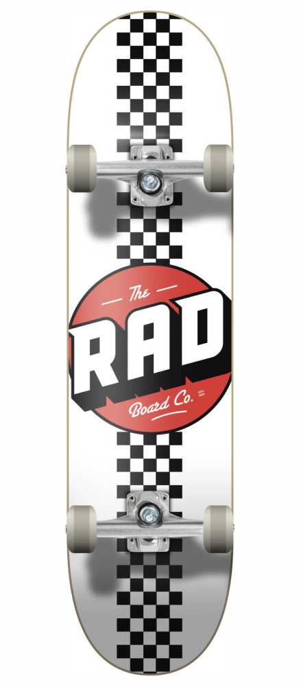 Rad Checker Stripe skateboard 7.75" bílý