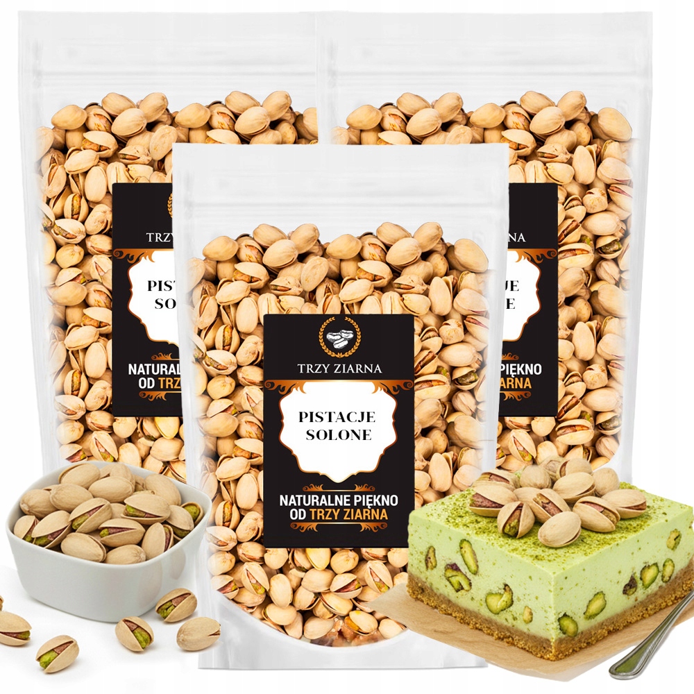 Pistácie Pražené Solené Sada 3 x 500g Přírodní velké čerstvé