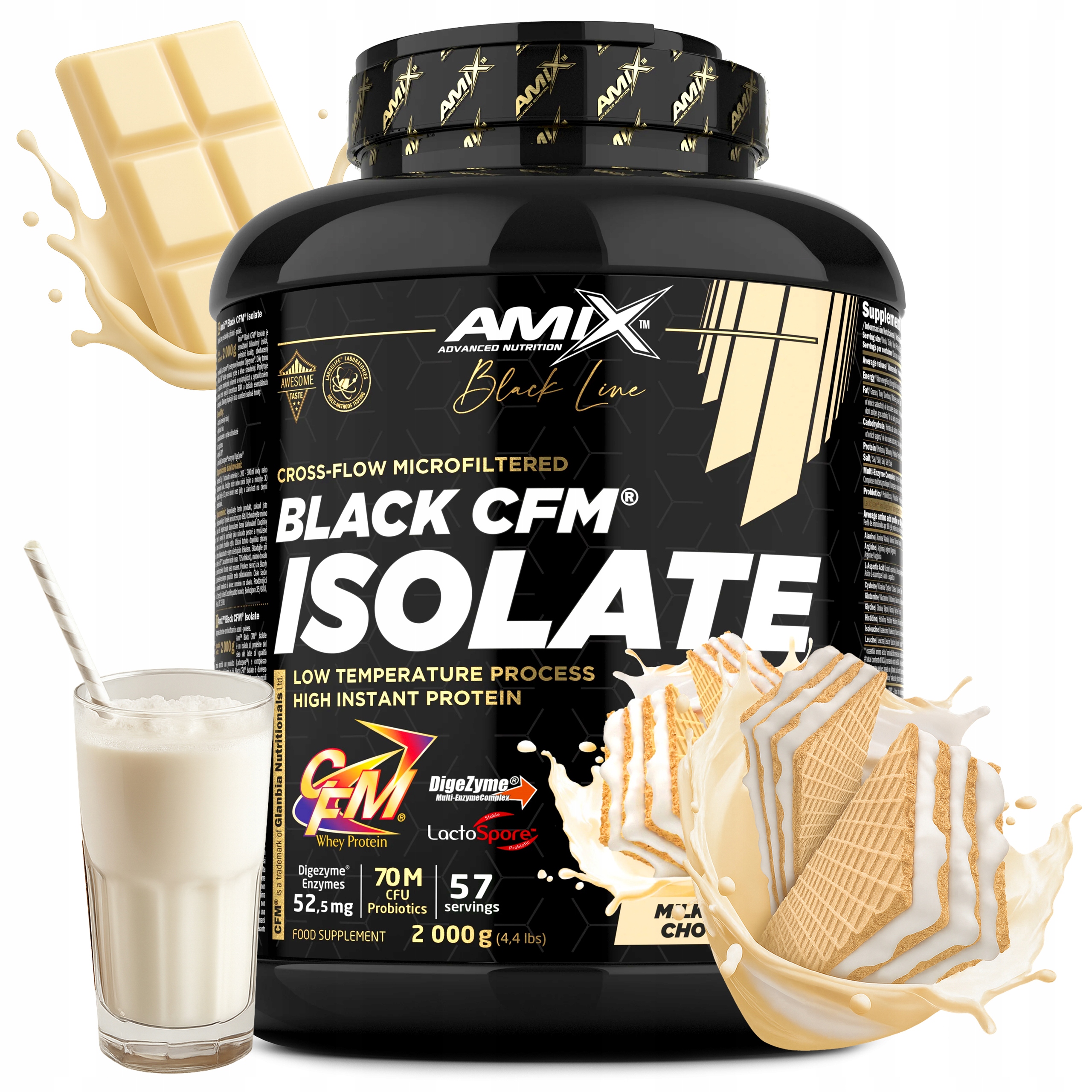 Proteinový izolát Cfm protein bílá čokoláda Oplatek