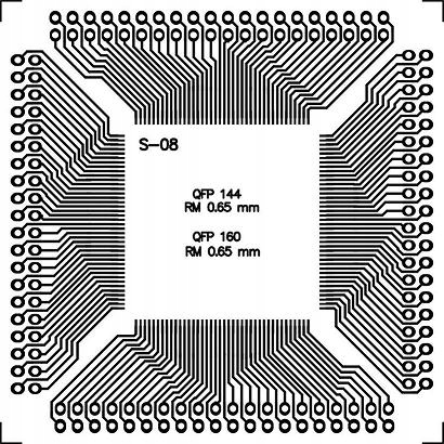 Płytka S-08 Adapter QFP 144, QFP 160 Raster 0,65mm Model Adapter QFP 144, QFP 160