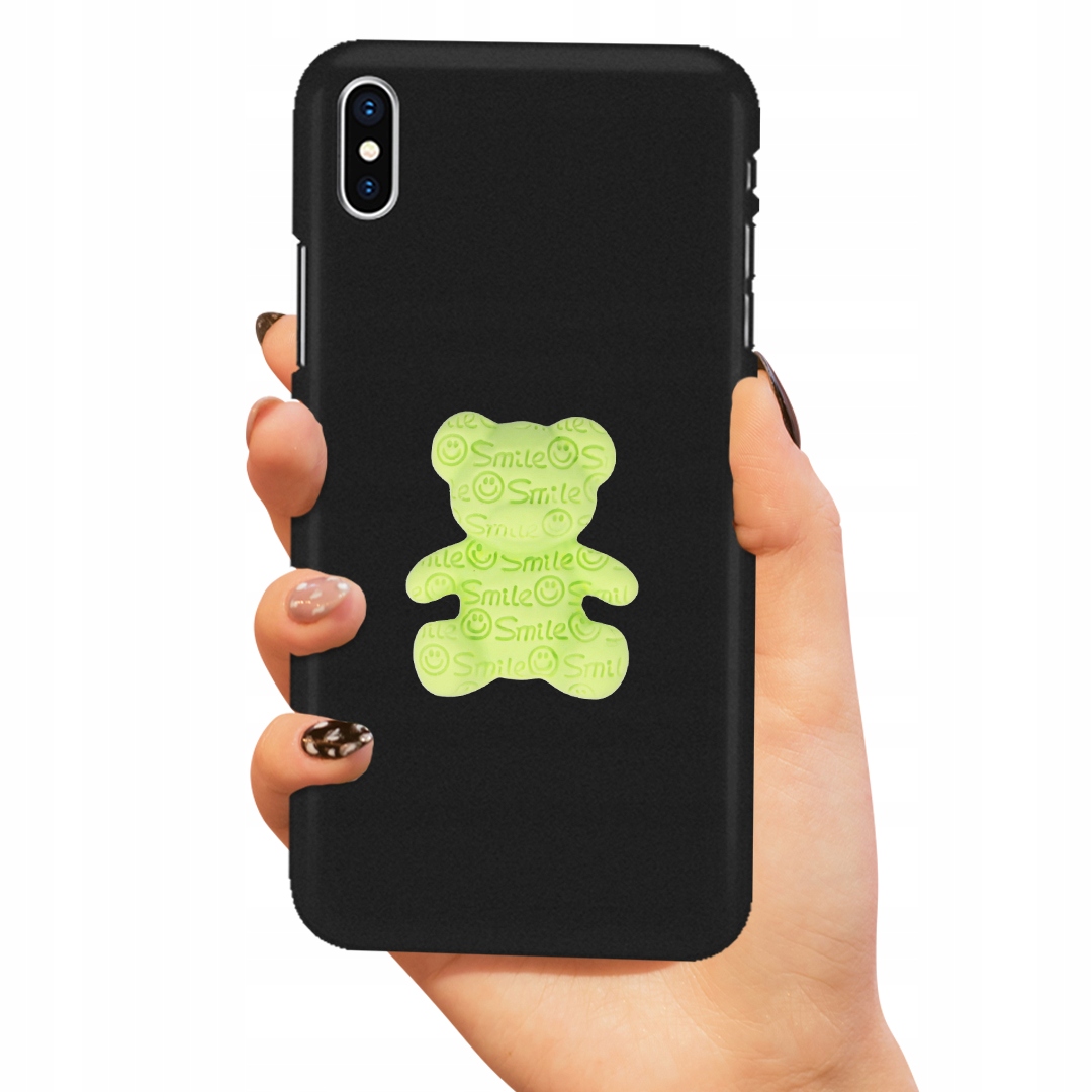Puzdro Na Matný Iphone X Puzdro Medvedík Smile Zelená 3D