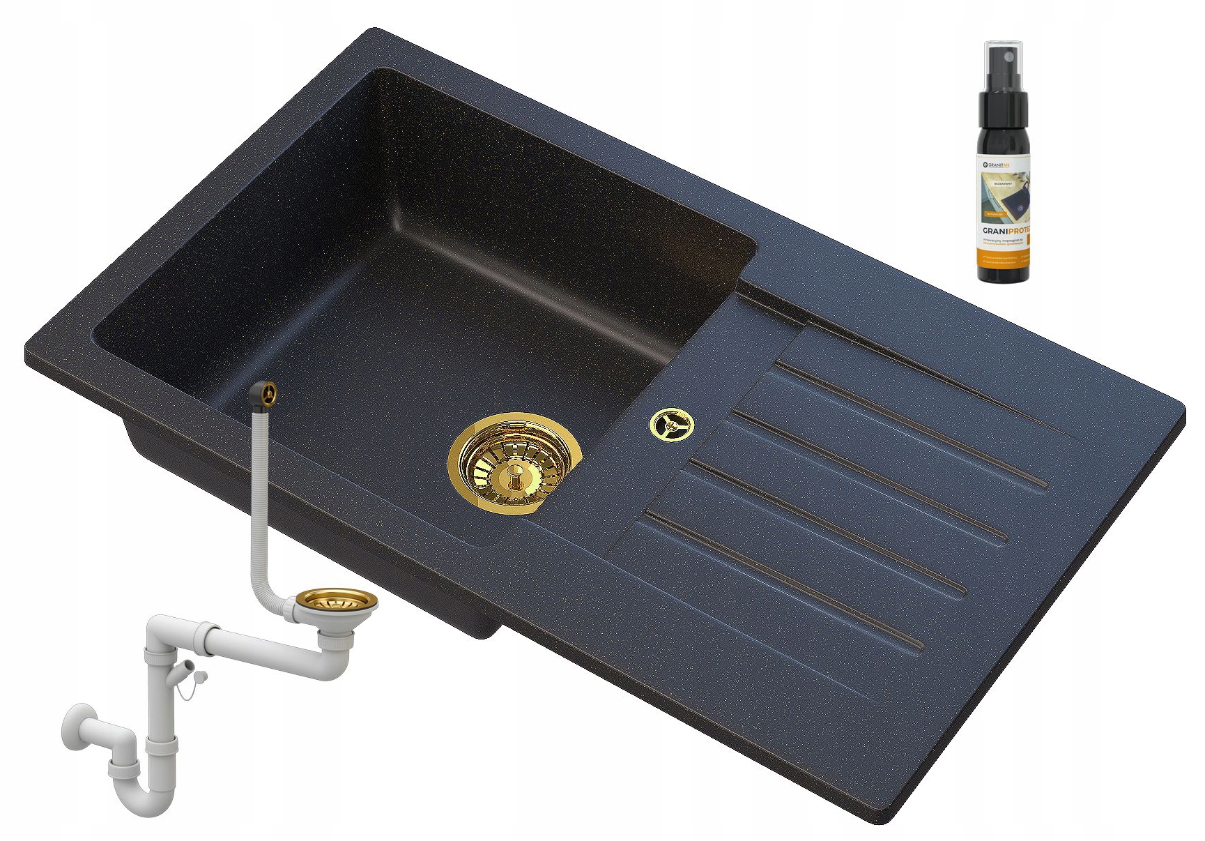 Zlatý granitový drez Sifón Impregnácia