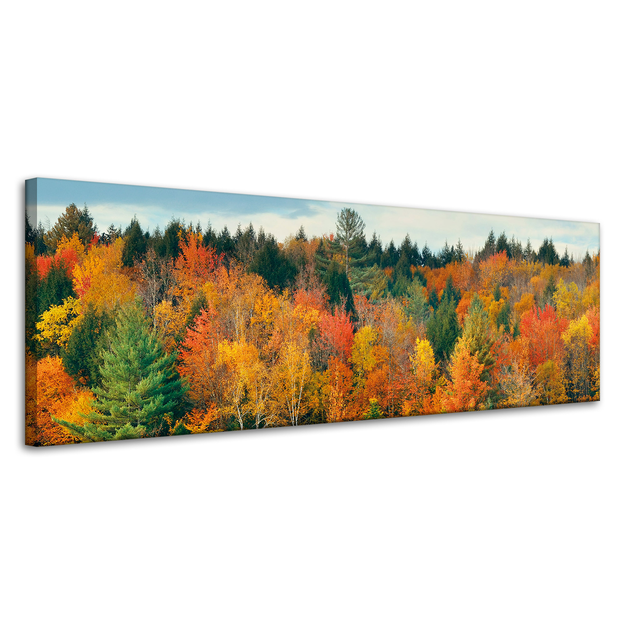 Obraz na plátně Barevné Listy Stromy Podzim Příroda 120x40 cm