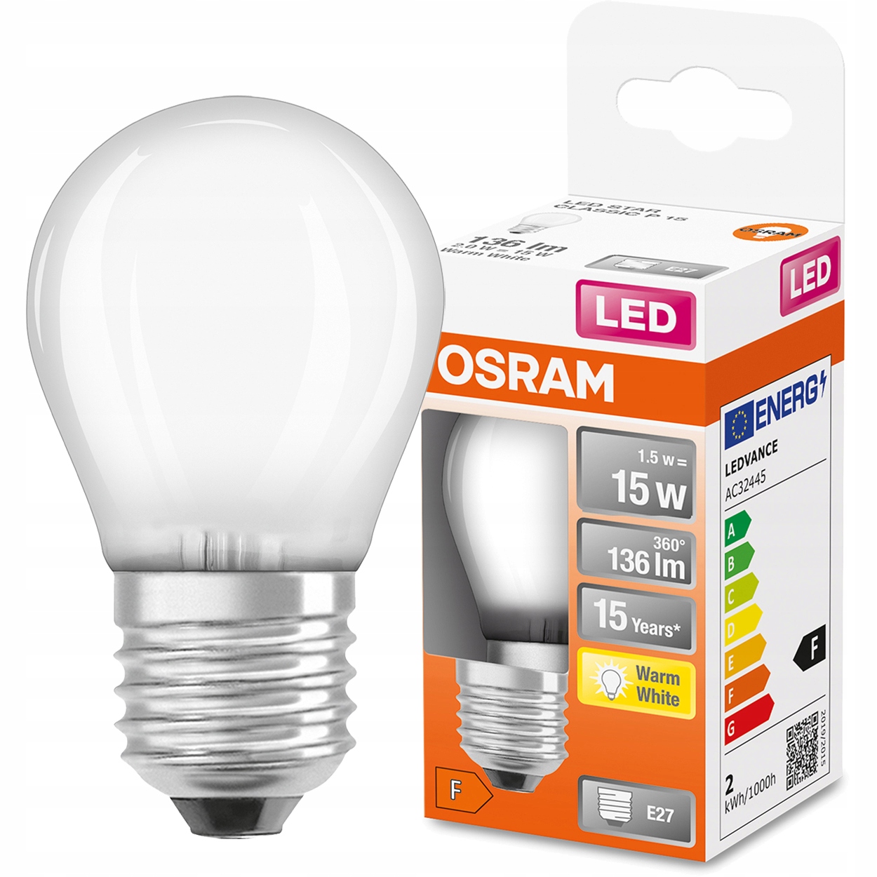 

Żarówka Led Mała Kulka E27 1,5W 15W 2700K Osram