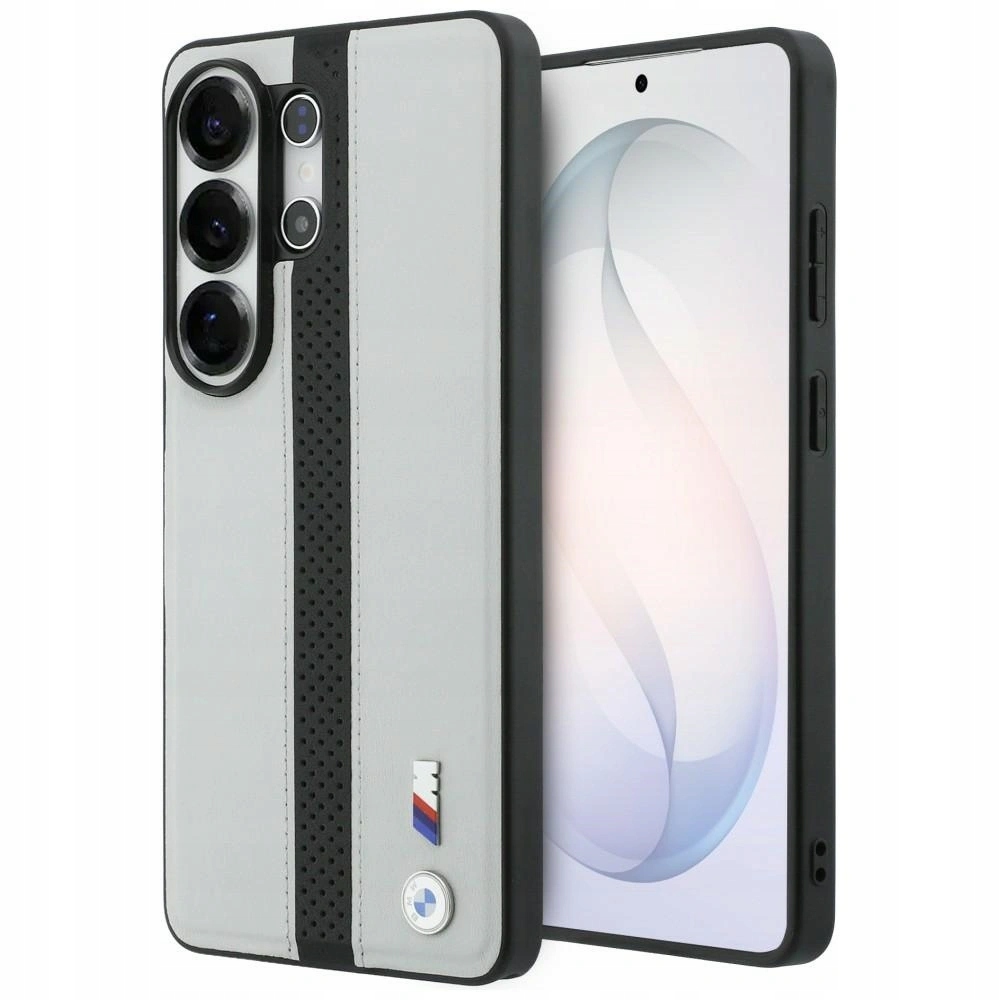 Pouzdro Bmw Perforated Stripe Logo MagSafe pro Samsung Galaxy S26 Ultra šedé