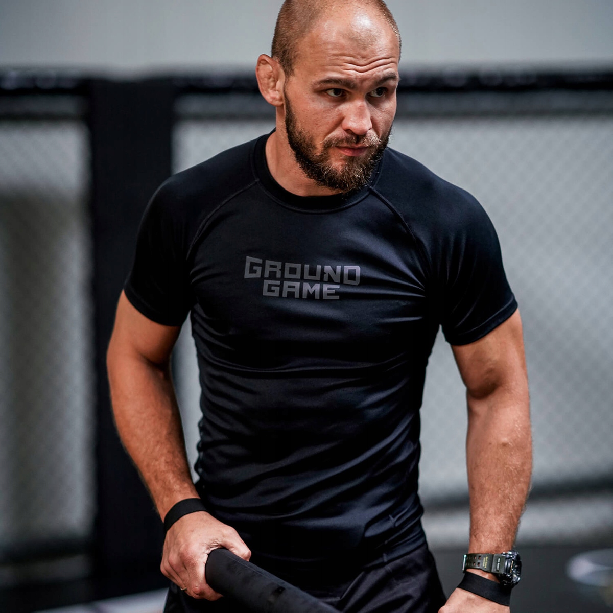 Rashguard Athletic Shadow Black krótki rękaw M Ground Game