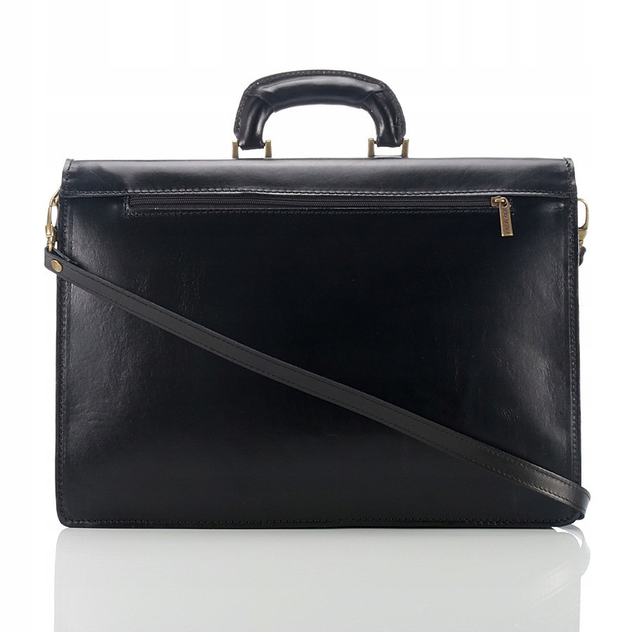 ELEGANCKA SKÓRZANA TECZKA AKTÓWKA DO PRACY CZARNA Cechy dodatkowe brak