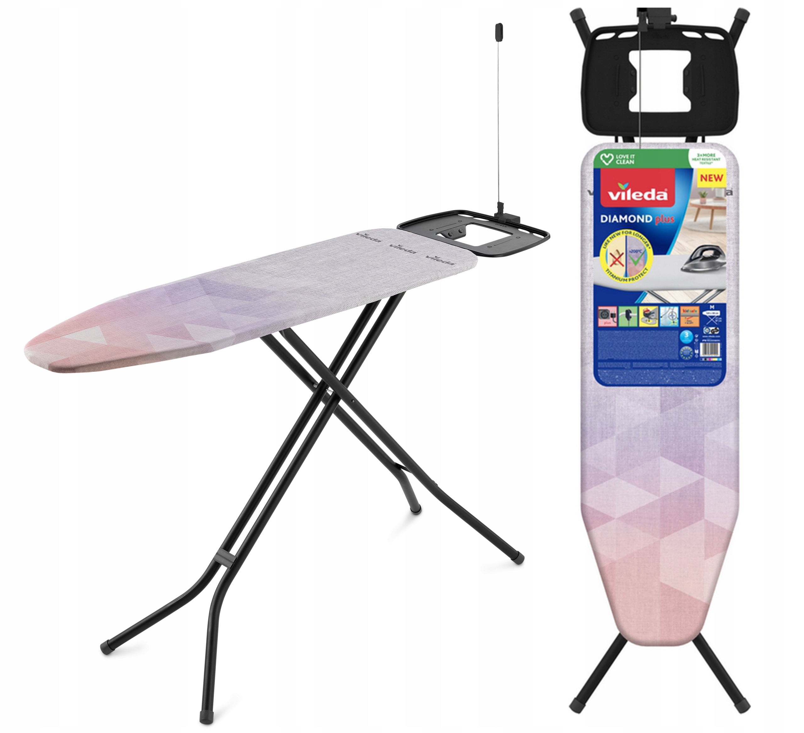 Levně Žehlicí Prkno Vileda Diamond Plus Stabilní A Odolná Podložka 120 cm