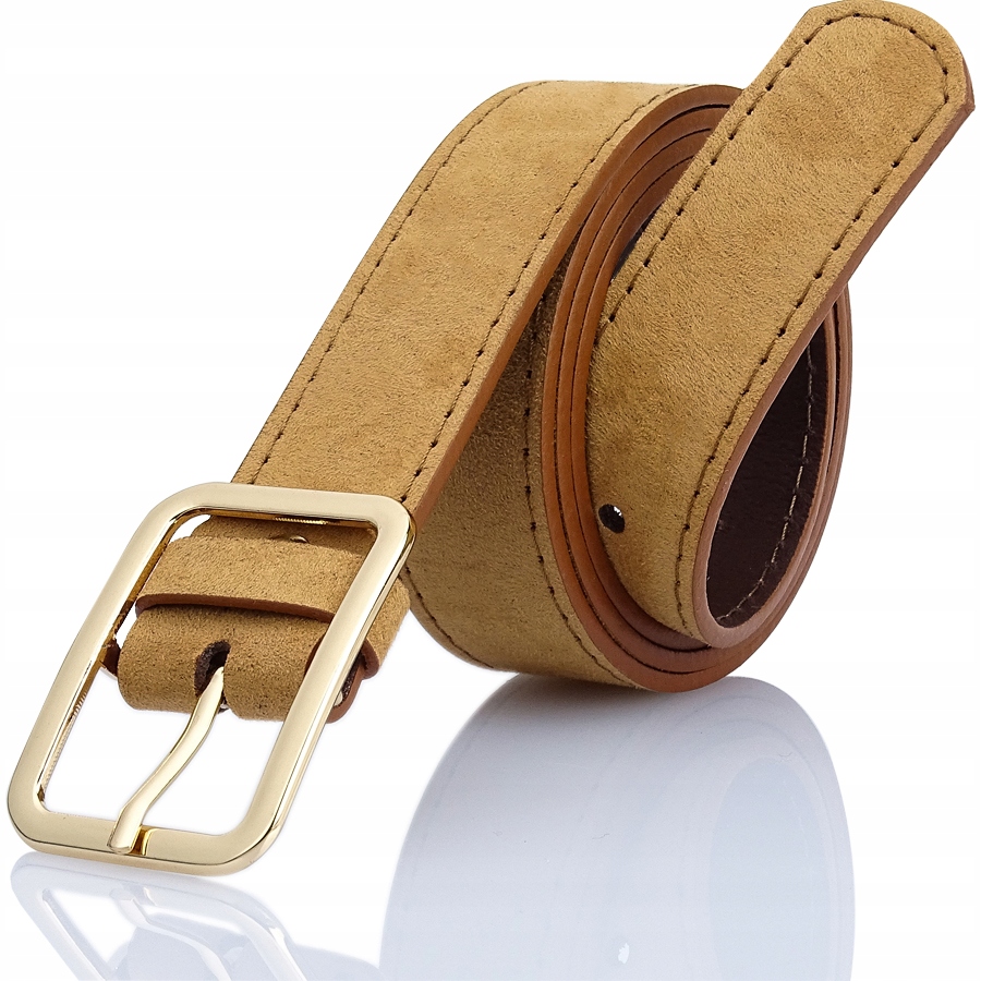 SKÓRA jasny brąz PASEK DAMSKI skórzany GRACIO