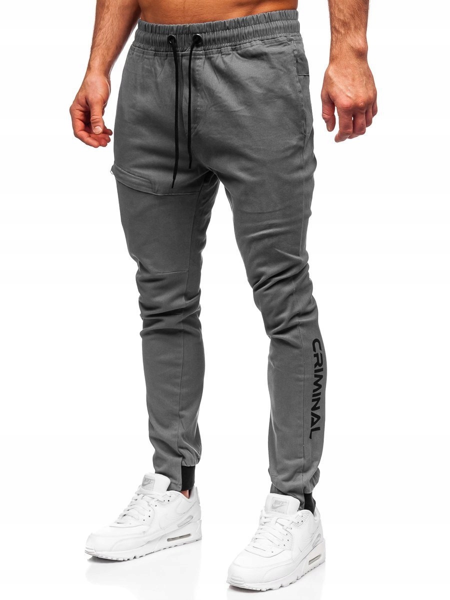 

Spodnie Męskie Joggery Szare B11119 Rozmiar_l