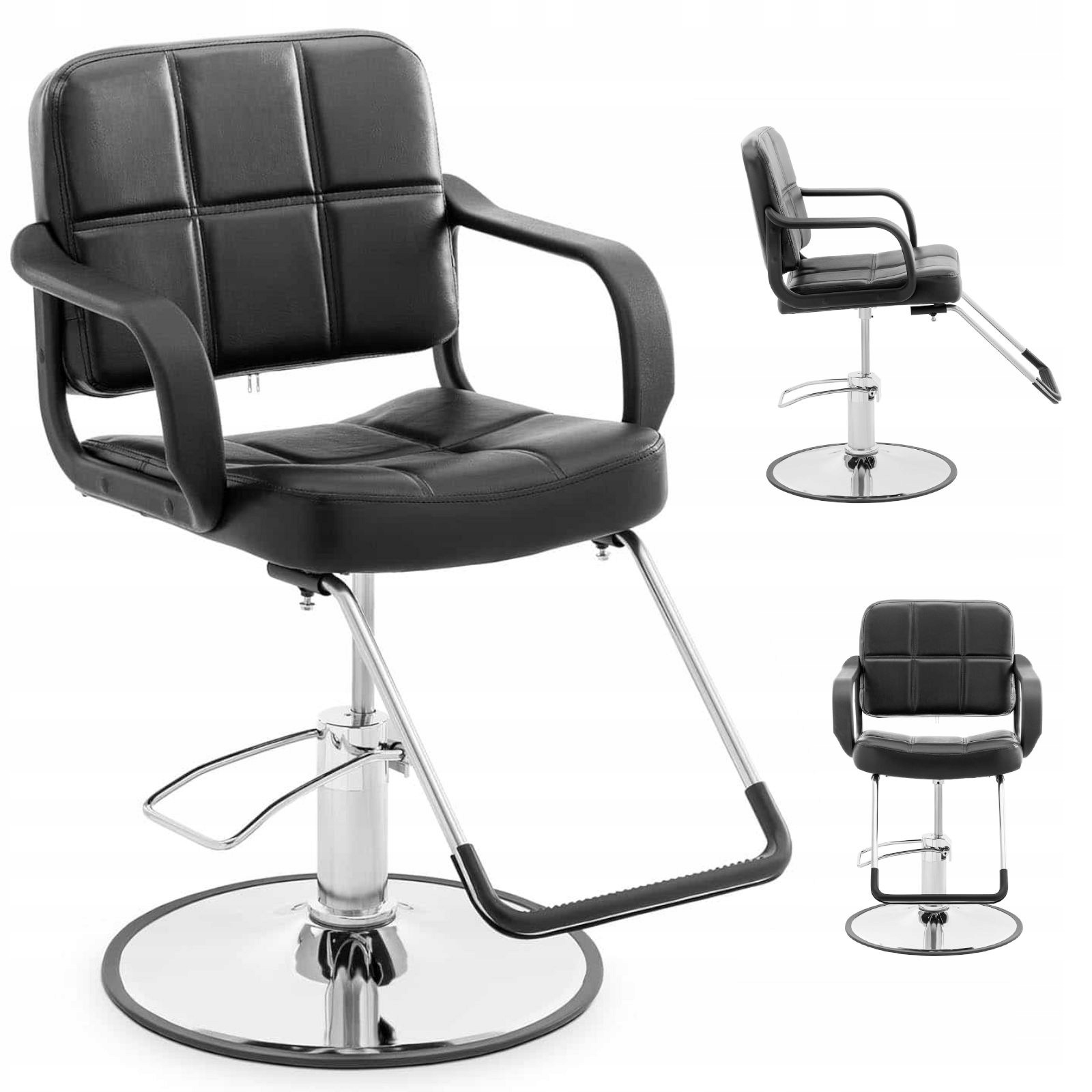 Barberské kosmetické kadeřnické křeslo s podnožkou Physa Epsom černé