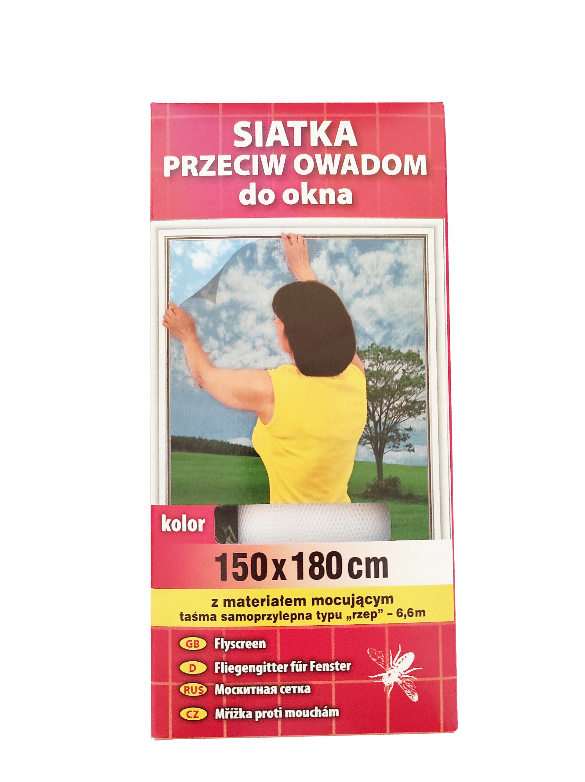 

Siatka Moskitiera do Okien Biała 150x180cm Rzep