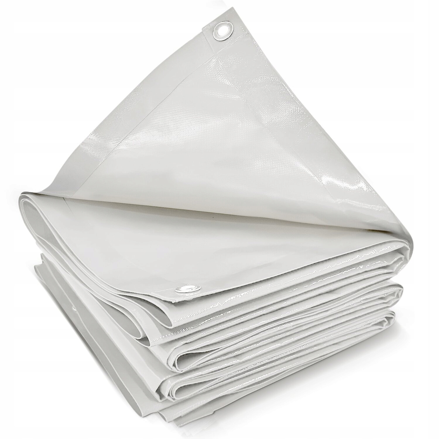 Biała Plandeka 3x5 M 650G/M2 Przemysłowa Ochronna Z Oczkami Okryciowa