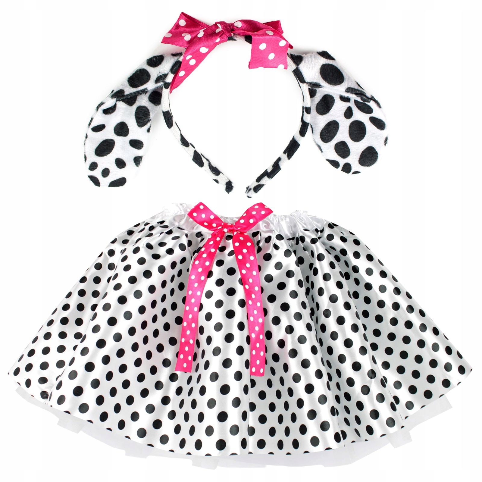 PRZEBRANIE STRÓJ Pies DALMATYŃCZYK opaska spódniczka kokarda