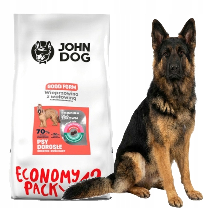 Levně John Dog Vepřové Maso S Hovězím Masem 12 Kg, Pork And Beef, Střední A Velká Plemena