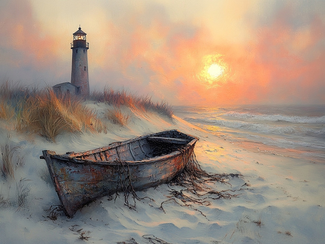 Obraz Na Plátně Canvas Moře Vlny Pláž Lucerna Loď Slunce Západ 80x60