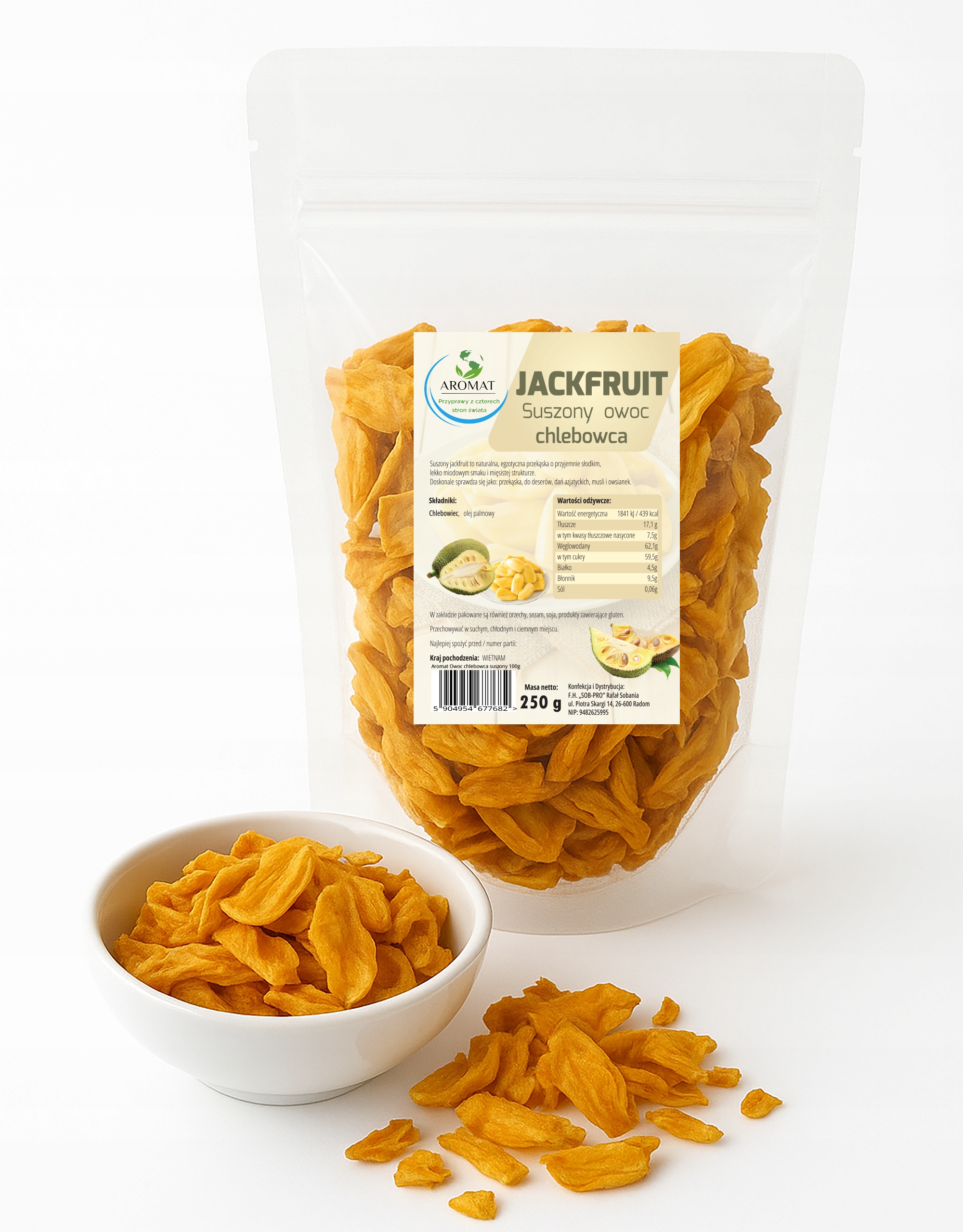 Chlebowiec Suszony Owoc Chlebowca 250G Jackfruit Naturalny Jakość 0,25G