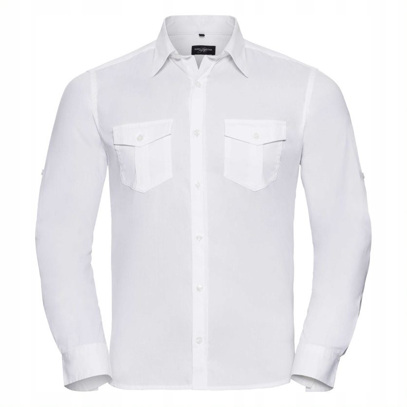 Pánská košile s dlouhým, zavinovacím rukávem, bílá vel. S