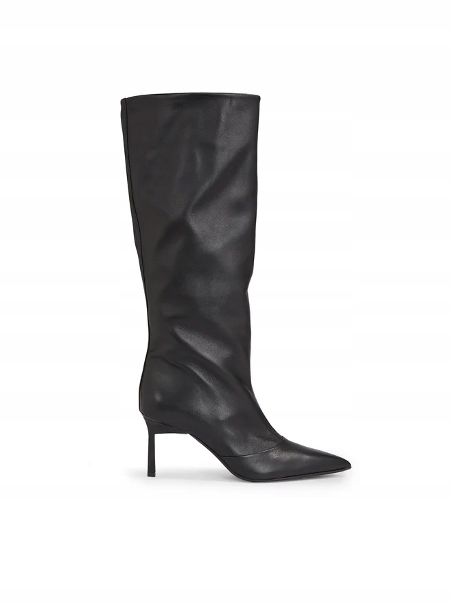 Calvin Klein Kozačky Geo Stiletto Knee Boot 70 HW0HW01691 Černá 41