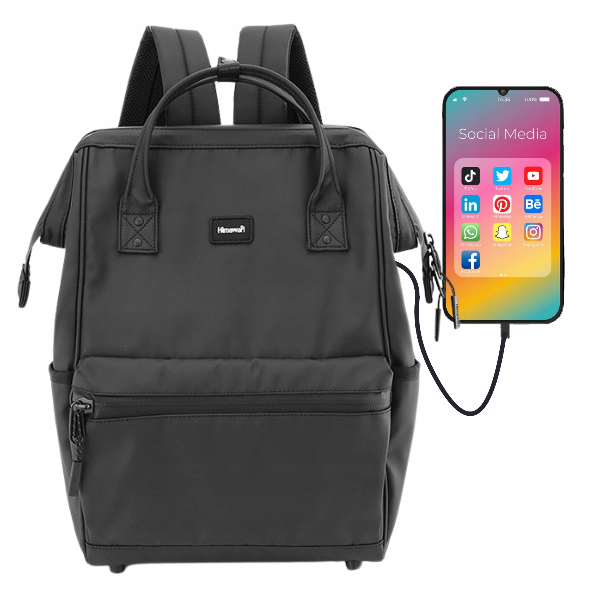 Batoh Himawari kabinová taška na notebook Usb cestovní, voděodolná