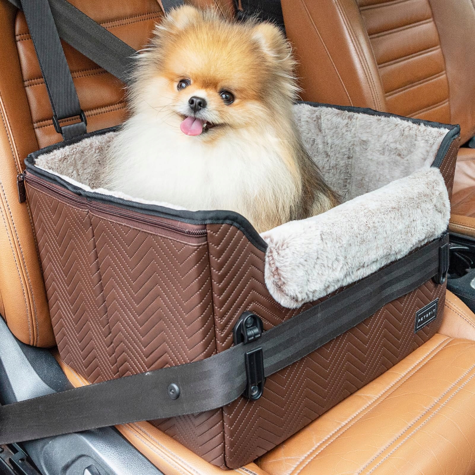 Petsfit Autosedačka pro psy do 8 kg s popruhem a polštářem