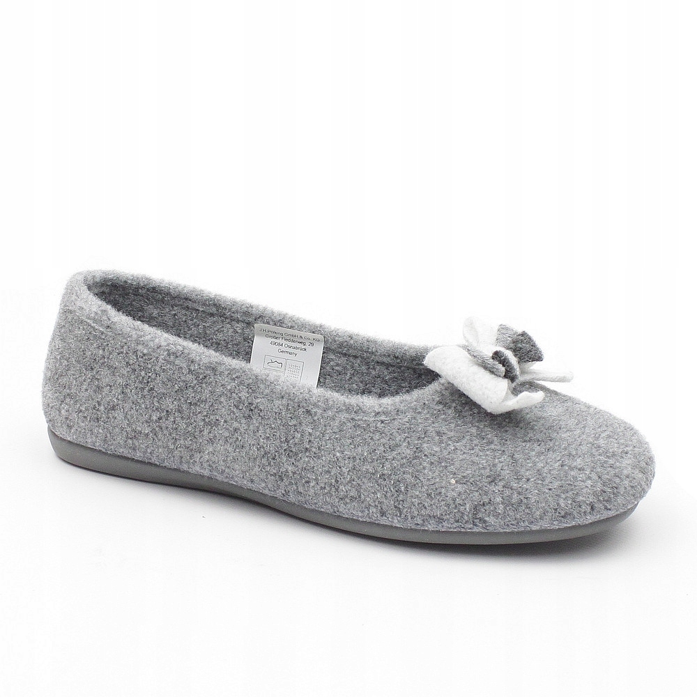 Manitu 340083 Šedé Plstěné Bamboše Baleríny vel.