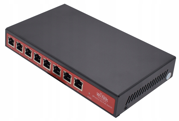 Switch nespravovatelný Wi-Tek 8 portů 8x2.5GE 7xPoE, 1xPoE Bt 120W