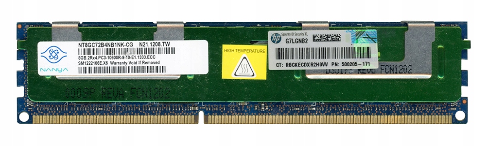 Hp 500205-171 8GB DDR3 1333MHz Ecc NT8GC72B4NB1NK-CG