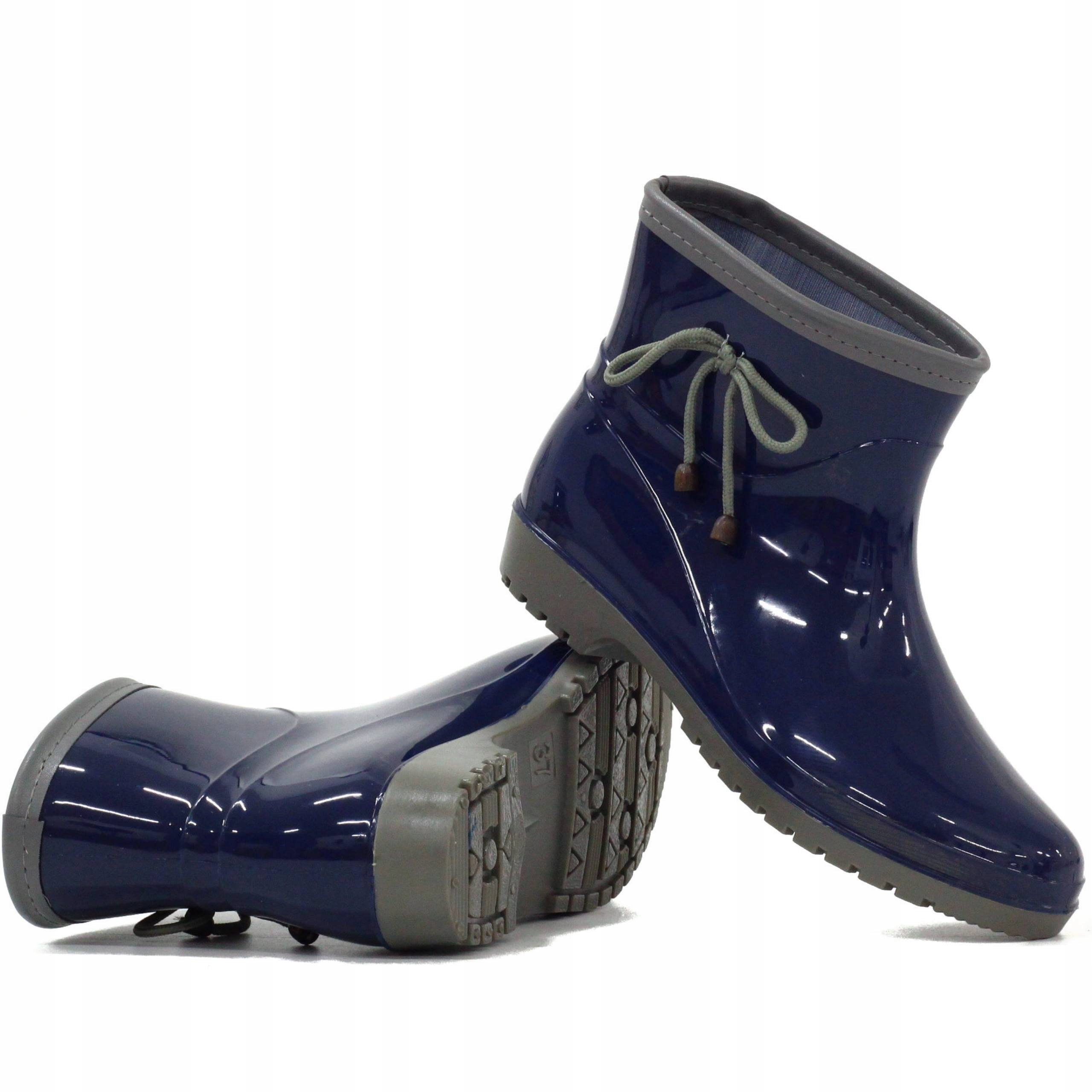 KALOSZE DAMKSIE ELEGANCKIE GUMIAKI ZA KOSTKĘ Wysokość za kostkę