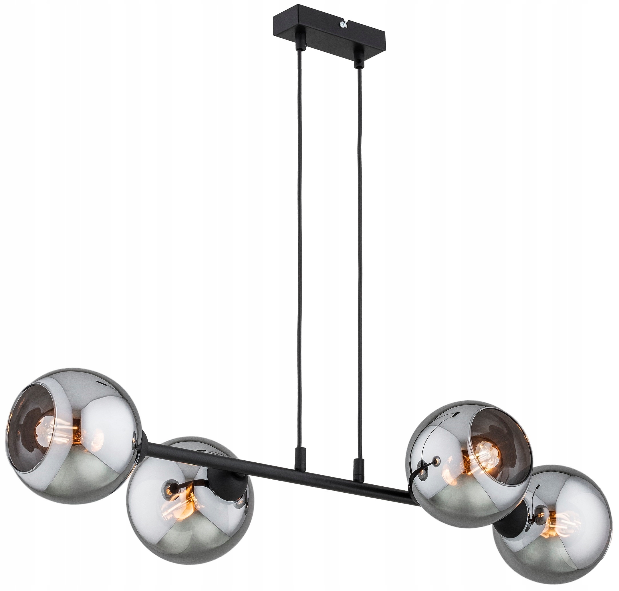 Lampa Wisząca Sufitowa Żyrandol Czarna Kula Chrom Dior Led E27