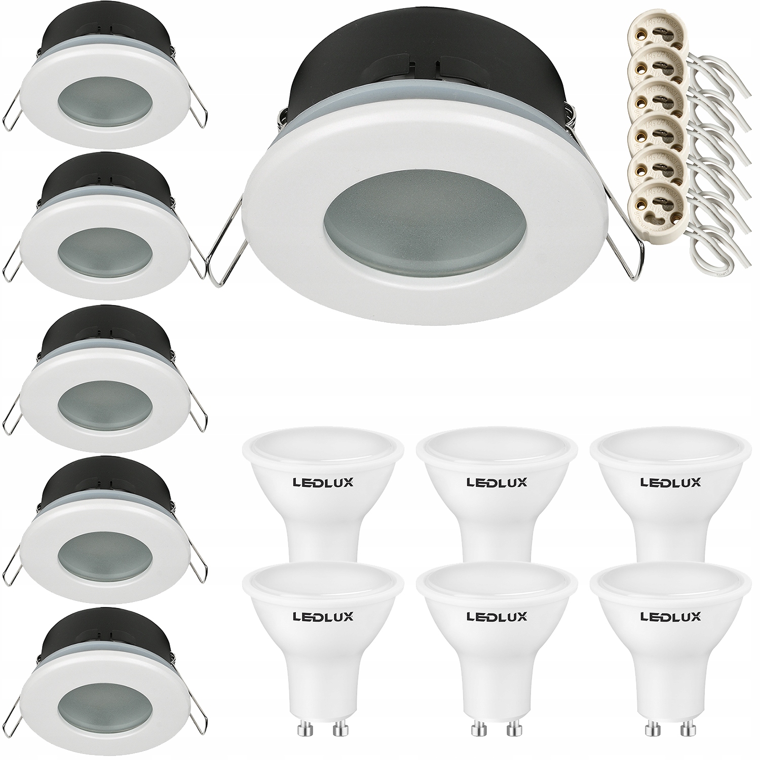

6x Oprawa hermetyczna IP44 +led GU10 7,5W podbitka