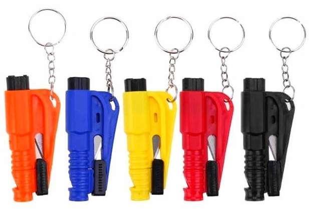 BRELOK SAMOCHODOWY 3w1 MŁOTEK BEZPIECZEŃSTWA NÓŻ DO PASÓW GWIZDEK
