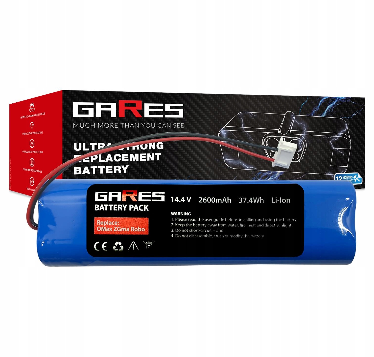 Baterie Akumulátor pro Overmax Aspiri Zeegma Zonder Robo 14,4V 2,6Ah Li-Ion