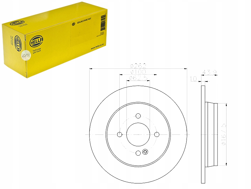 КОМПЛЕКТ ДИСК ГАЛЬМІВНИХ HELLA Adg043202986479a