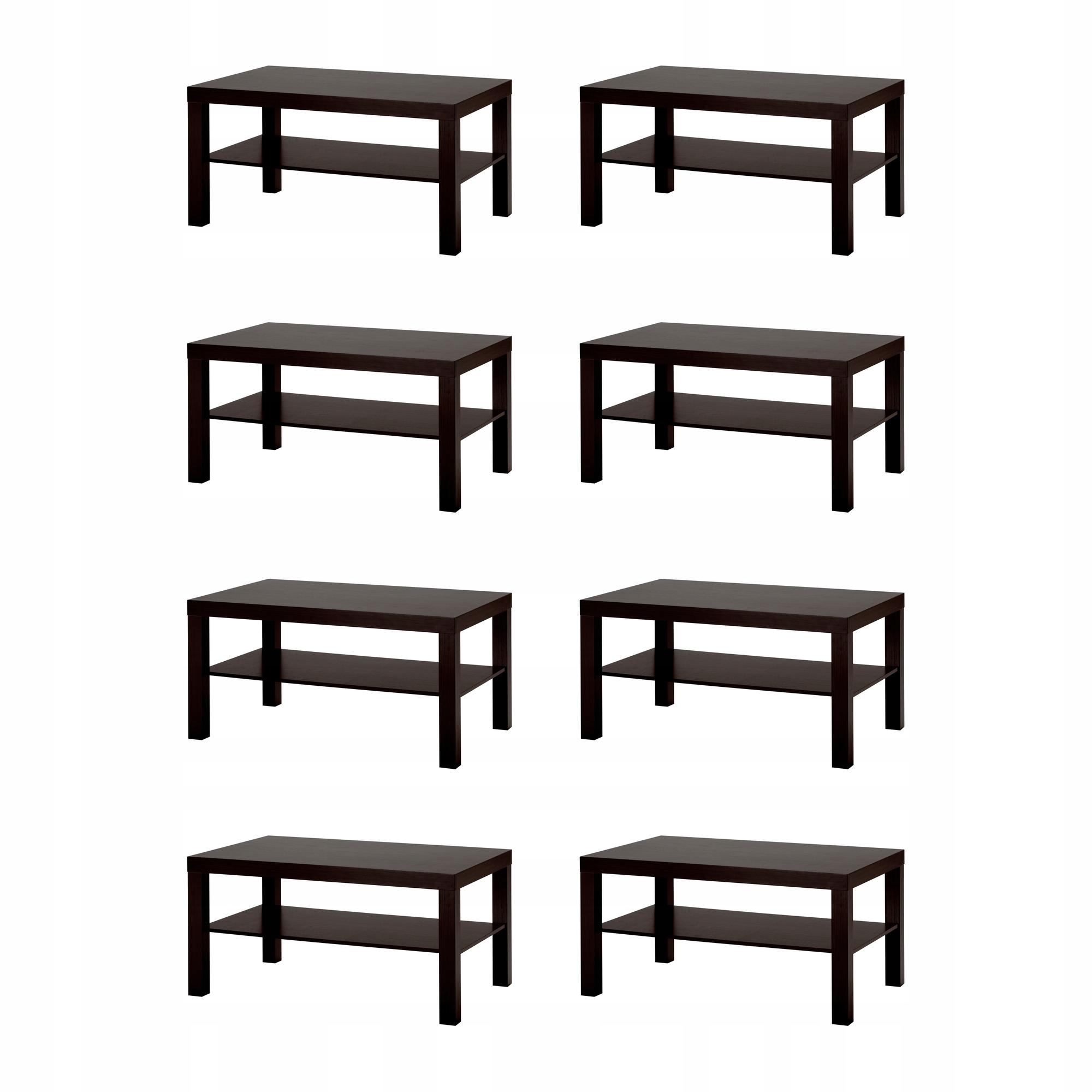 8 szt. Stolik kawowy Lack czarnobrązowy 90x55 cm nowoczesny mebel
