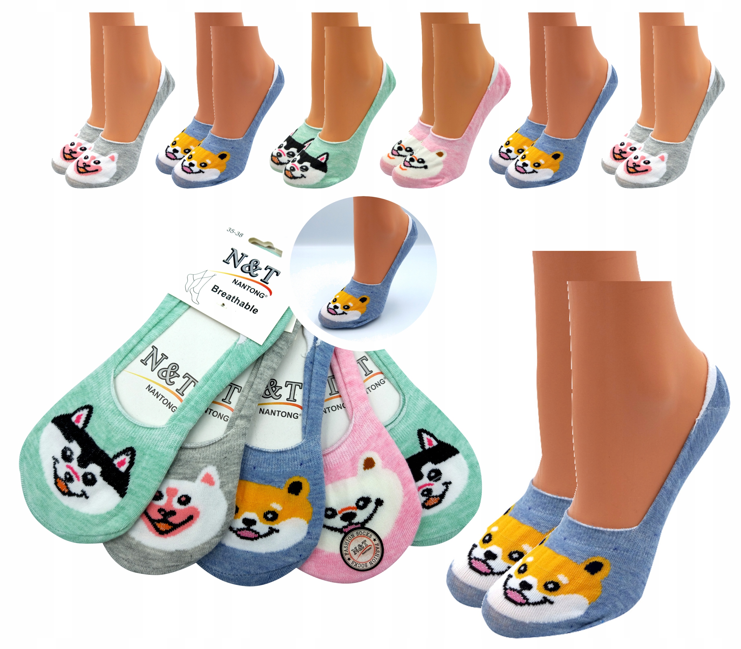 

6x Damskie Stopki Skarpetki Silikon Skarpety 39-41