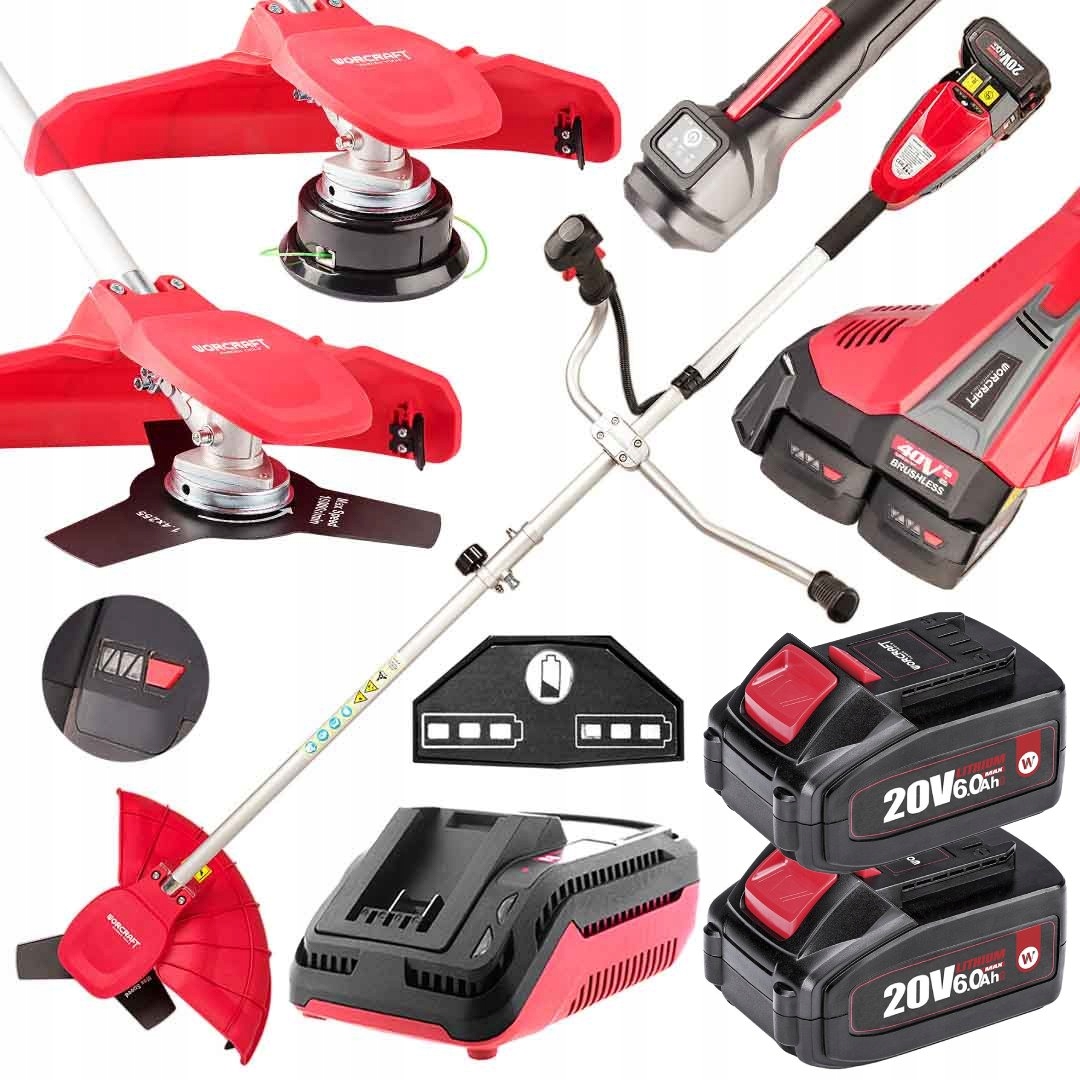 Kosa Akumulatorowa Bezprzewodowa Wykaszarka Podkaszarka 2x Akumulator 6Ah