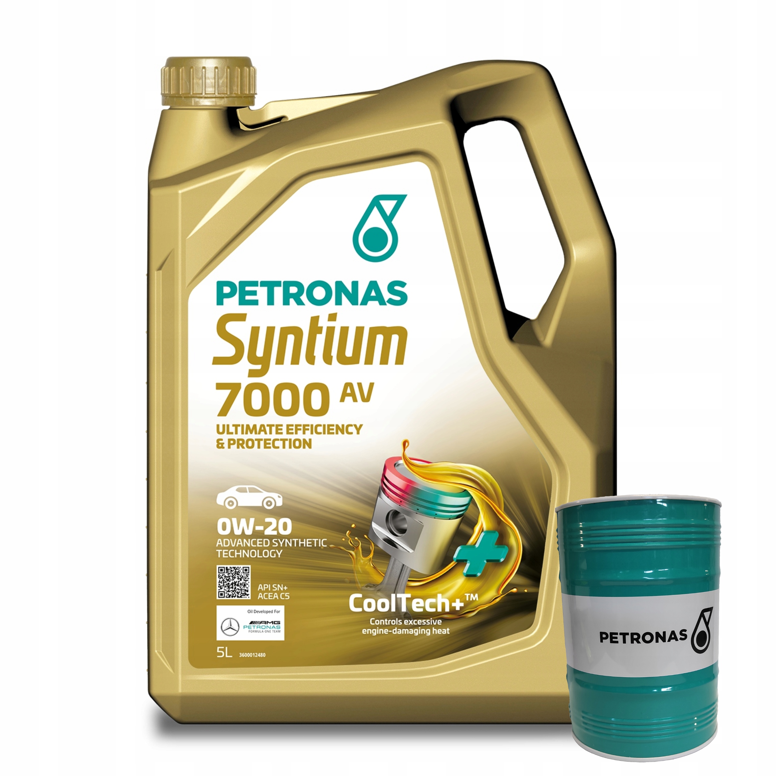 Motorový olej Petronas Syntium 7000 Av 0W-20 Acea C5 5L Pokladnička Zadarmo