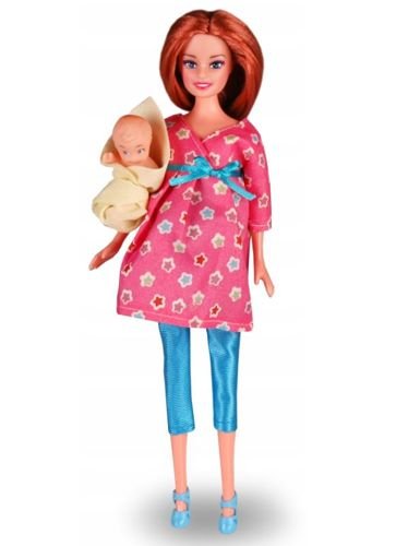LALKA NATALIA W CIĄŻY MAMA I BOBAS NIEMOWLĘ 29 CM Wiek dziecka 3 lata +