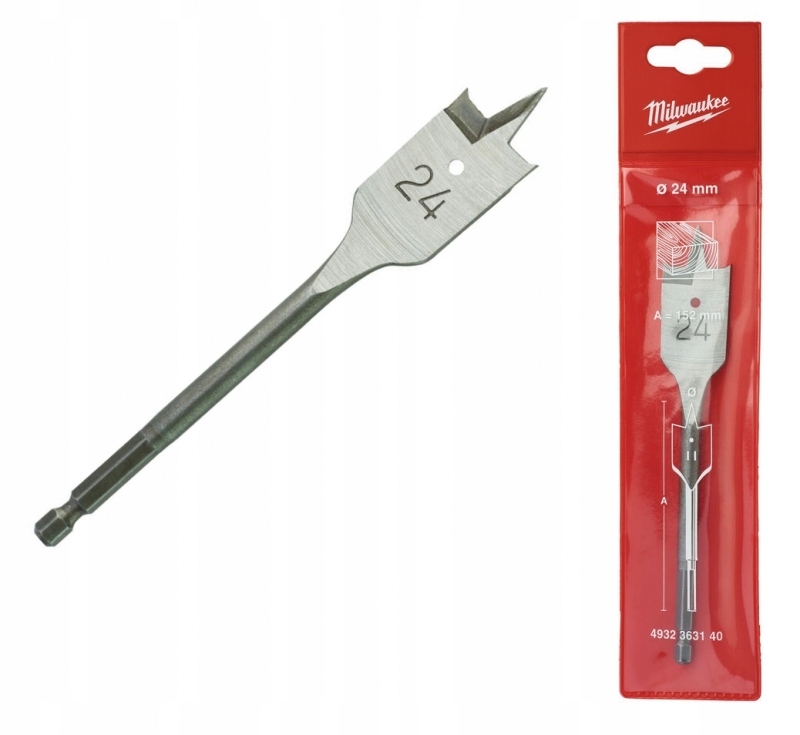 

Milwaukee Wiertło do drewna Piórowe 24mm x 152mm