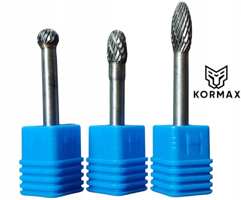 Rychlootáčkový frézovací rotační pilník 8 mm na kov s karbidem Set 3ks